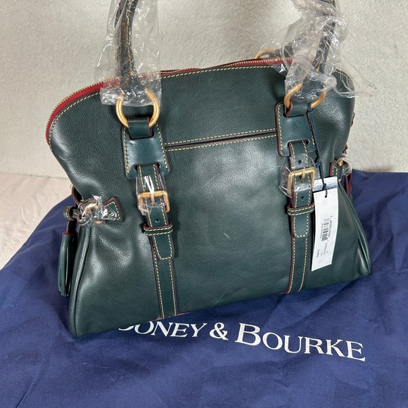 Dooney Bourke Teal Leather Domed Buckle Satchel Handbag New with Tags - Picture 5 of 15